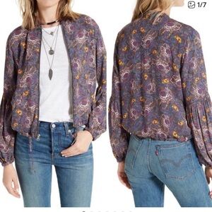 Free people Soft Printed Ballon Sleeve Jacket